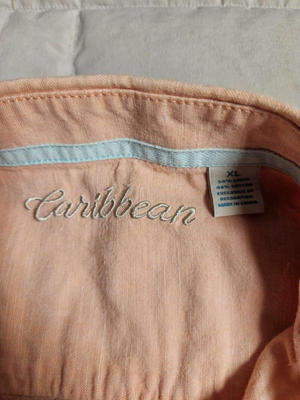 Caribbean Linen Blend Shirt Peach XL